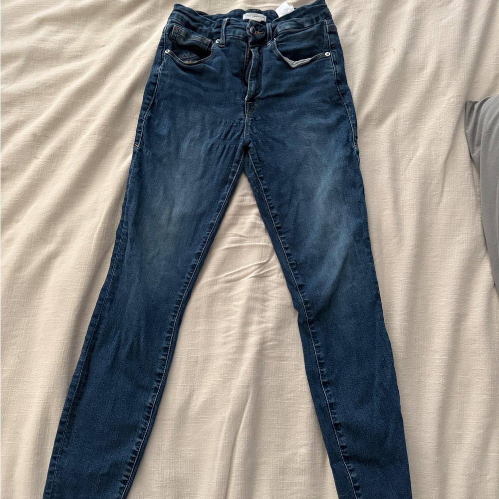 Good American Blue Skinny Jeans with Stretch